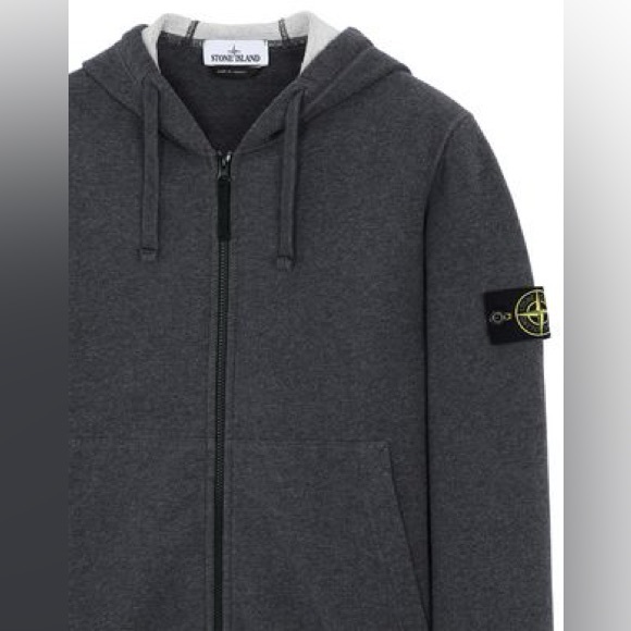 Stone Island Other - STONE ISLAND Hooded full zipper sweatshirt in brushed cotton fleece Size M